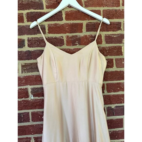 Show Me Your MuMu Faith Maxi Dress in Champagne Luxe Satin Bridesmaid - Picture 3 of 15